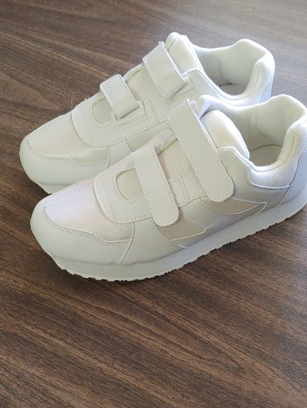 Womens White Velcro Athletic Sneakers
